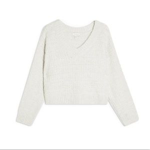 Topshop Self Stripe V-Neck Sweater